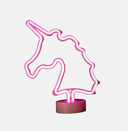 Różowa neonowa lampka LED jednorożec