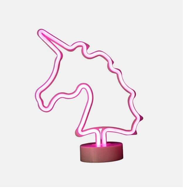Różowa neonowa lampka LED jednorożec