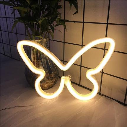 Neonowa lampa LED ścienna motyl
