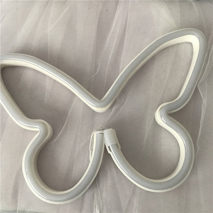 Neonowa lampa LED ścienna motyl