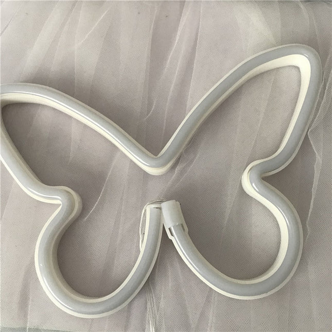 Neonowa lampa LED ścienna motyl
