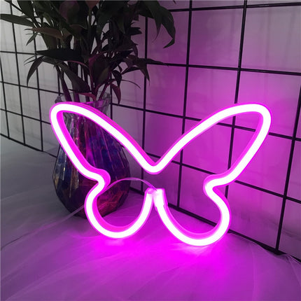 Neonowa lampa LED ścienna motyl