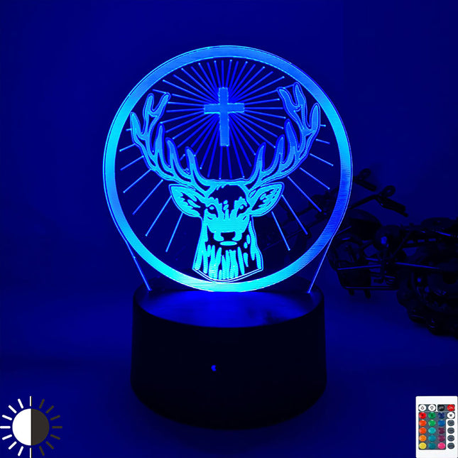 Lampka nocna 3D iluzja LED jeleń