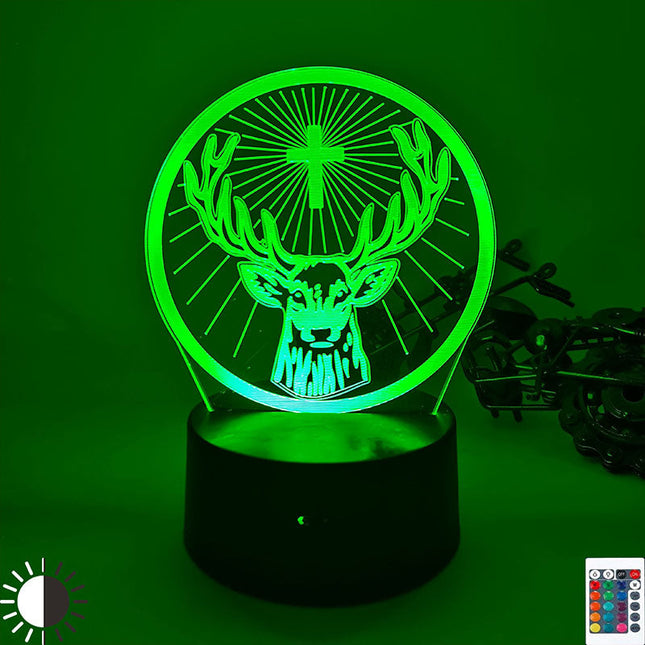 Lampka nocna 3D iluzja LED jeleń