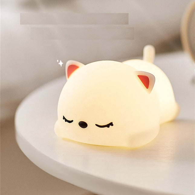 Silikonowa lampka nocna kotek dotykowa