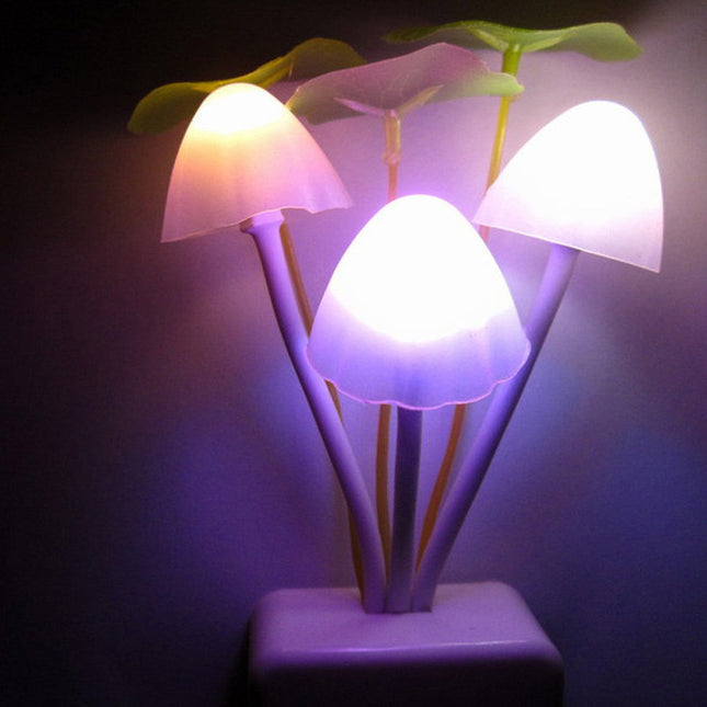 Kolorowa lampka nocna grzybek do kontaktu