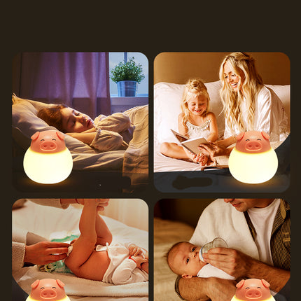 Dotykowa lampka nocna LED świnka dla dzieci