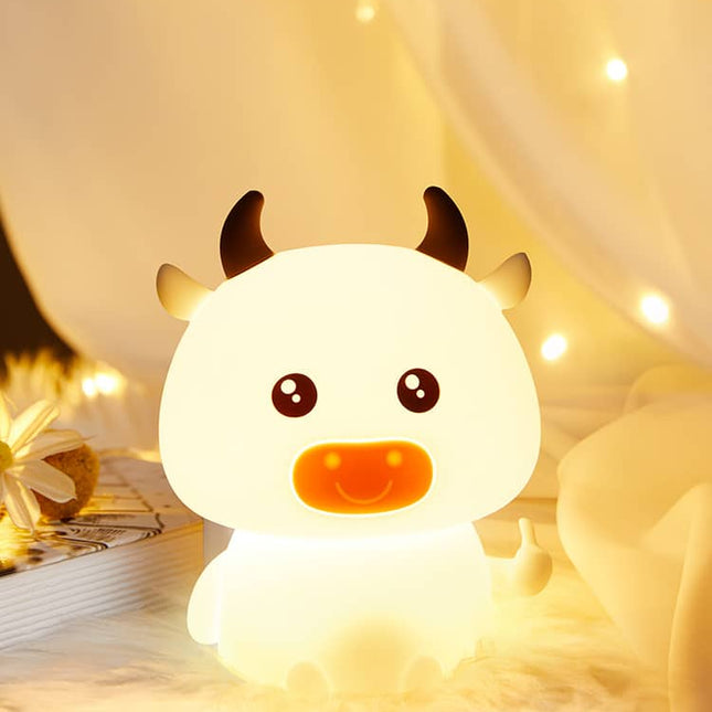 Silikonowa lampka nocna LED krówka dotykowa