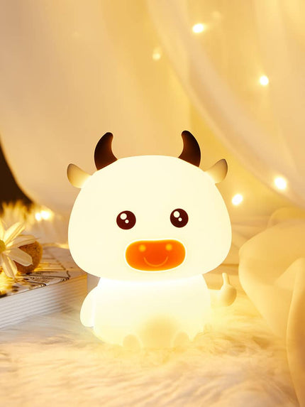 Silikonowa lampka nocna LED krówka dotykowa