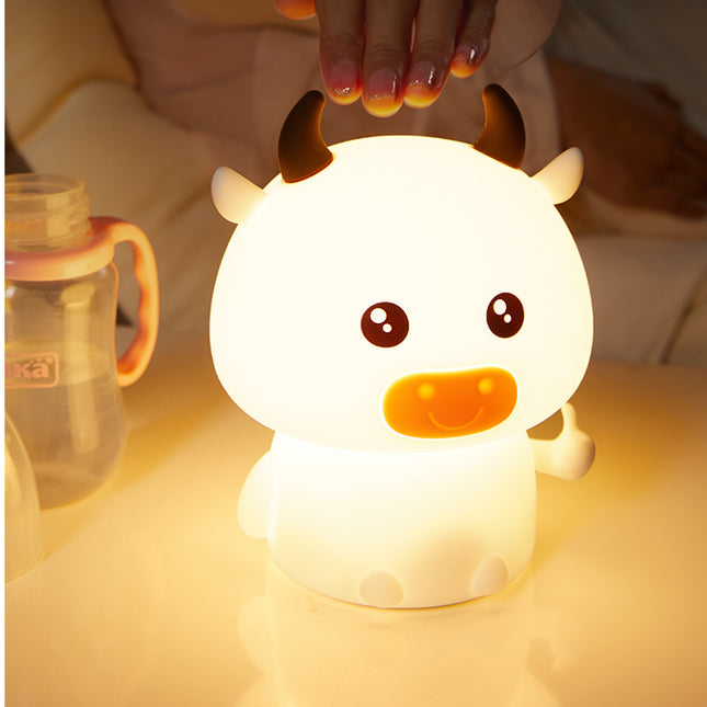 Silikonowa lampka nocna LED krówka dotykowa