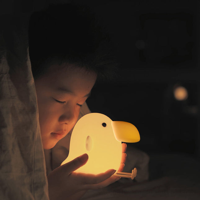 Silikonowa lampka nocna LED słodki ptaszek