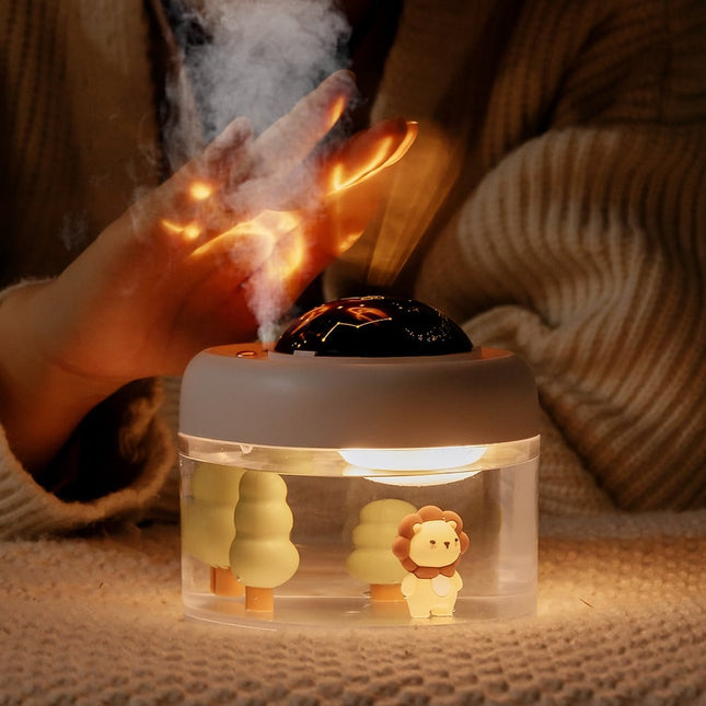 Mini projektor gwiazd LED lampka nocna lew