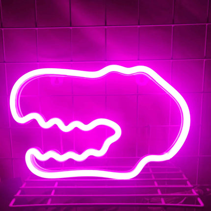 Neon LED na ścianę w kształcie dinozaura