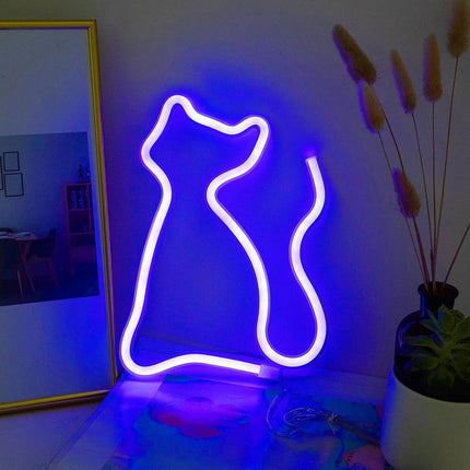 Neonowa lampka LED w kształcie kota