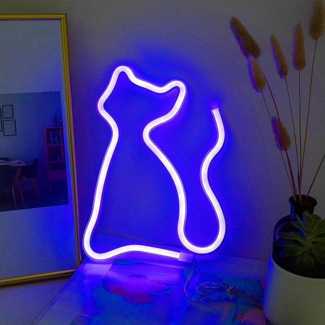 Neonowa lampka LED w kształcie kota