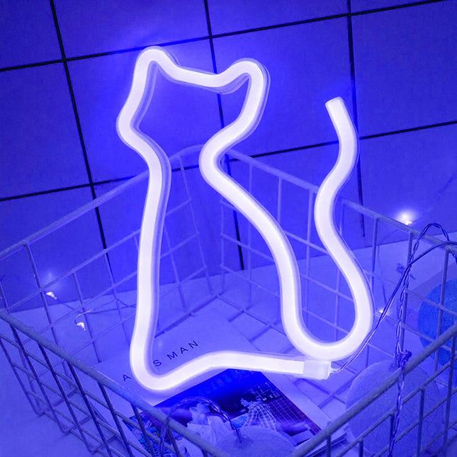Neonowa lampka LED w kształcie kota