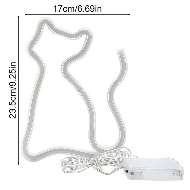 Neonowa lampka LED w kształcie kota