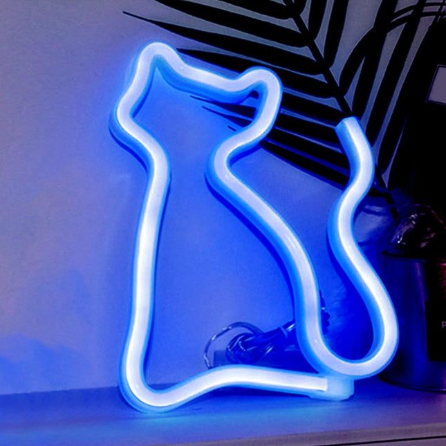 Neonowa lampka LED w kształcie kota