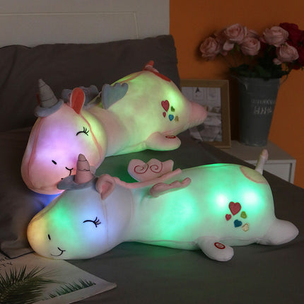 Pluszowa lampka nocna jednorożec LED