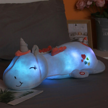 Pluszowa lampka nocna jednorożec LED