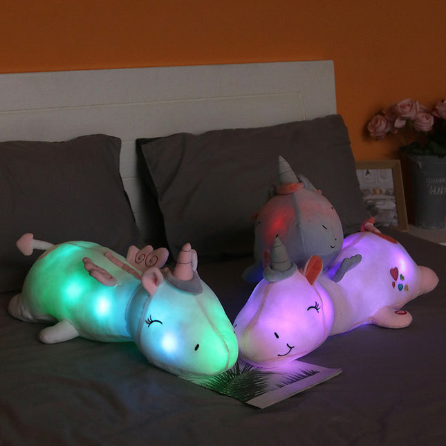Pluszowa lampka nocna jednorożec LED