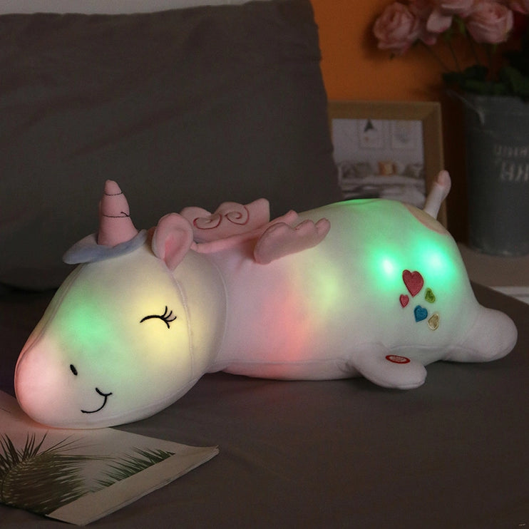 Pluszowa lampka nocna jednorożec LED