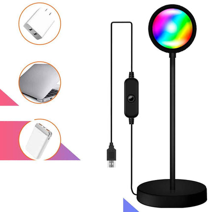 Lampka projekcyjna LED z efektem tęczy