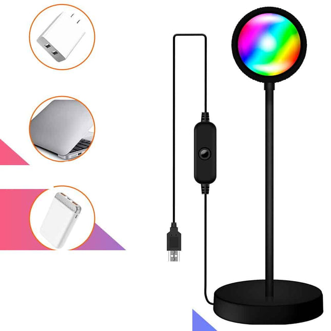 Lampka projekcyjna LED z efektem tęczy