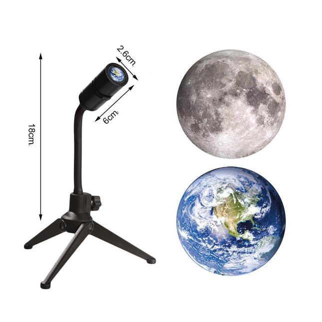 Obrotowy projektor LED 360° księżyc i ziemia