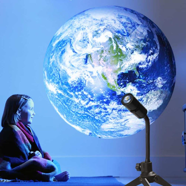 Obrotowy projektor LED 360° księżyc i ziemia