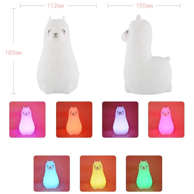 Silikonowa lampka nocna alpaka dotykowa