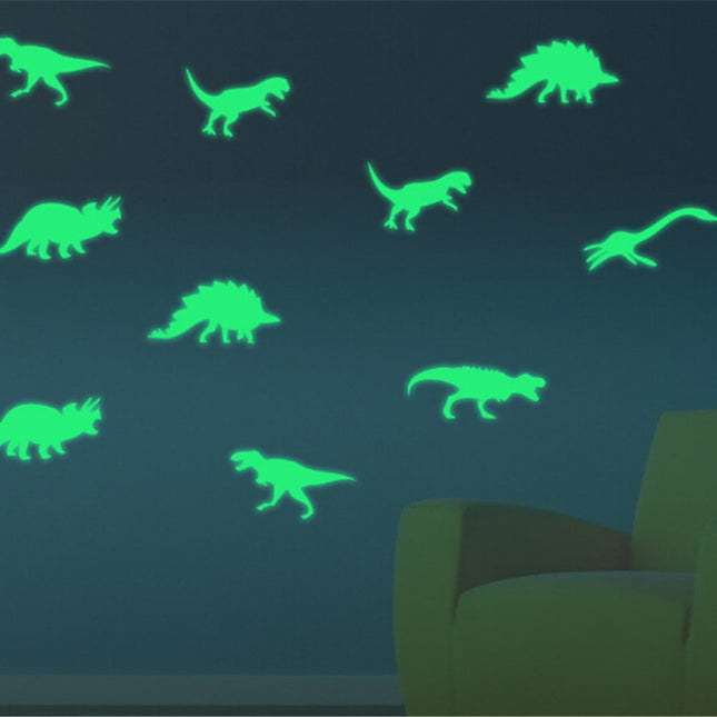 Fluorescencyjne naklejki ścienne dinozaury