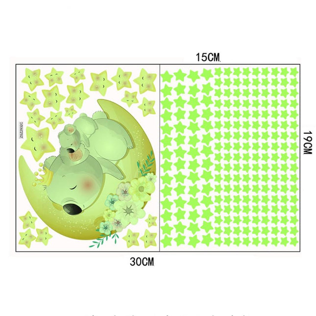 Świecące naklejki ścienne koala i gwiazdki