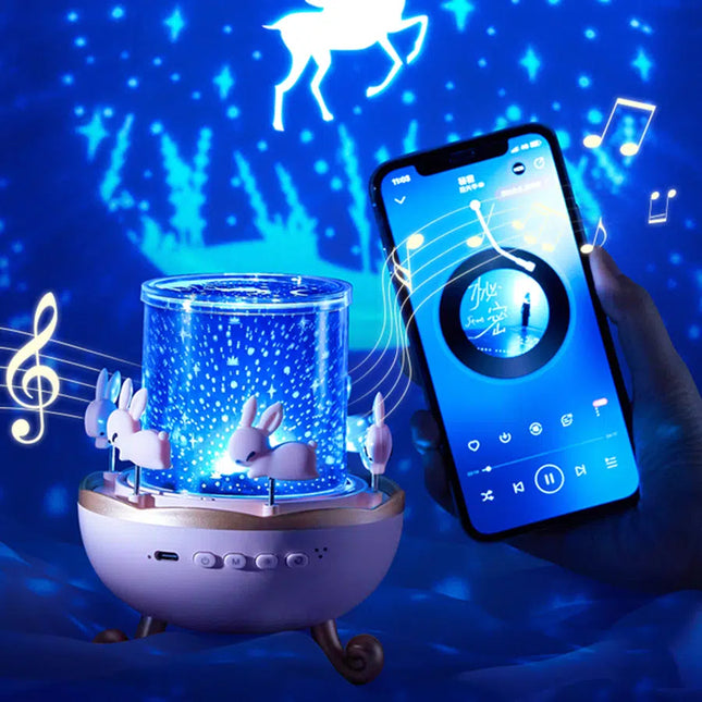 Obrotowy projektor gwiazd z głośnikiem Bluetooth