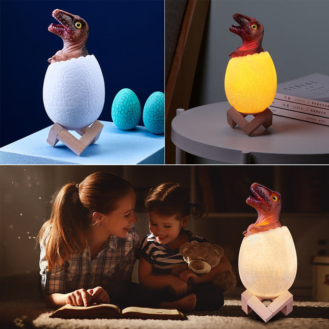 Lampka nocna dla dziecka dinozaur jajko