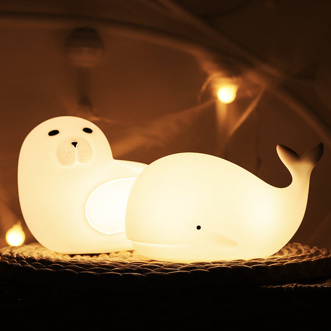 Silikonowa lampka nocna dla dziecka foka