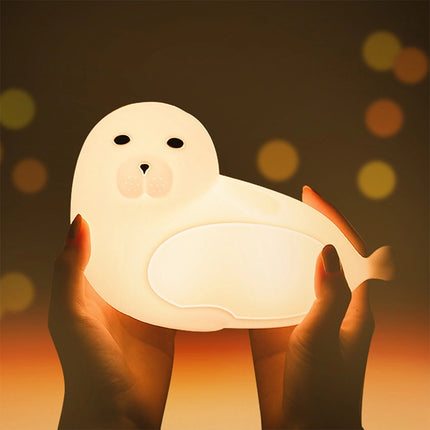 Silikonowa lampka nocna dla dziecka foka