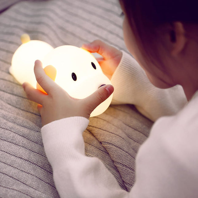 Silikonowa lampka nocna piesek z czujnikiem dotykowym