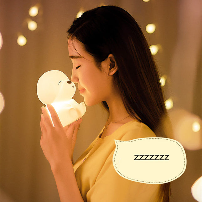 Silikonowa lampka nocna piesek na USB