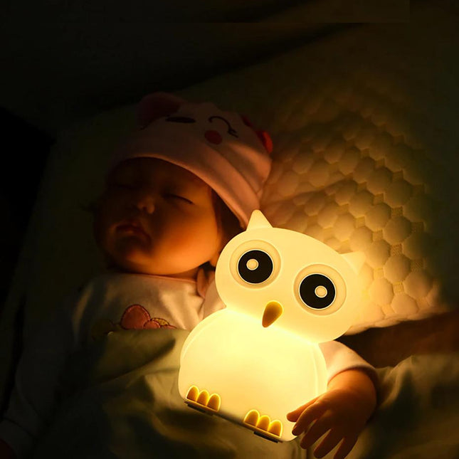 Silikonowa lampka nocna sowa dla dzieci