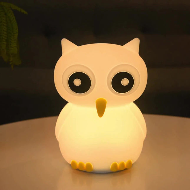 Silikonowa lampka nocna sowa dla dzieci