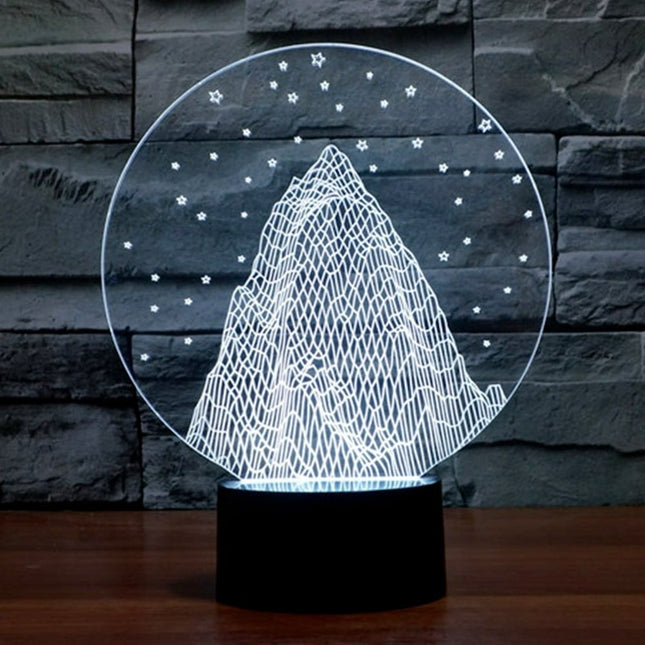 Lampka nocna 3D góra z gwiazdami
