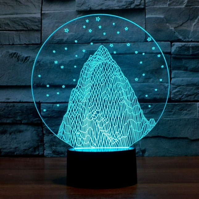 Lampka nocna 3D góra z gwiazdami