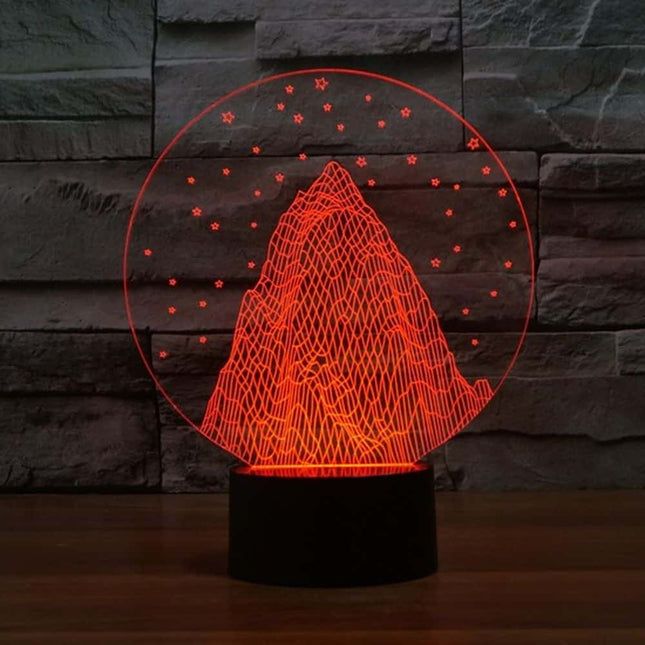 Lampka nocna 3D góra z gwiazdami