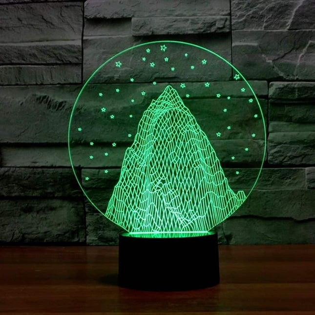Lampka nocna 3D góra z gwiazdami
