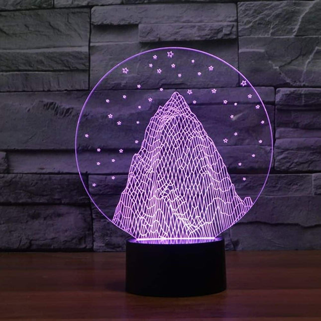 Lampka nocna 3D góra z gwiazdami