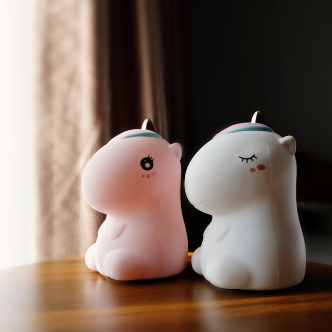 Kolorowa silikonowa lampka jednorożec ładowana USB