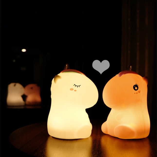 Kolorowa silikonowa lampka jednorożec ładowana USB