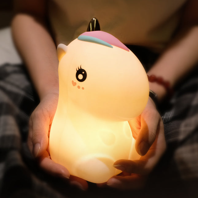 Kolorowa silikonowa lampka jednorożec ładowana USB