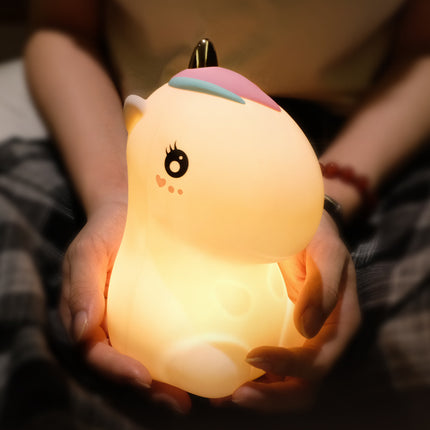 Kolorowa silikonowa lampka jednorożec ładowana USB